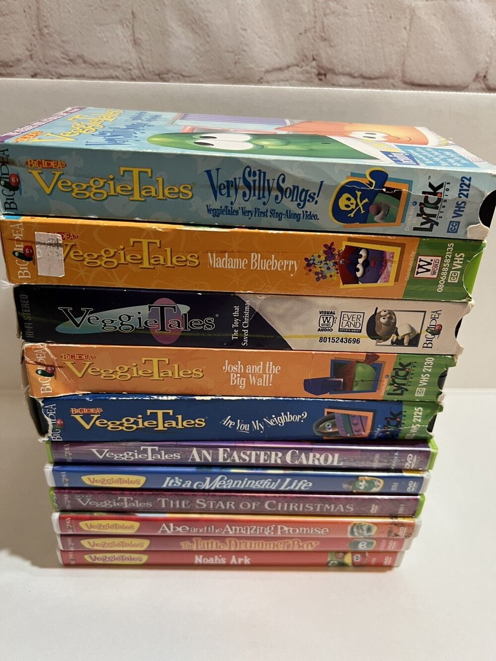 Lot Of 11 DVD & VHS VeggieTales Christian Kids DVDs Big Ideas Faith